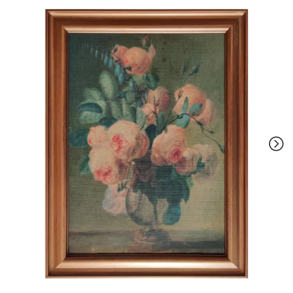 NWT Antique Floral Framed Canvas Picture